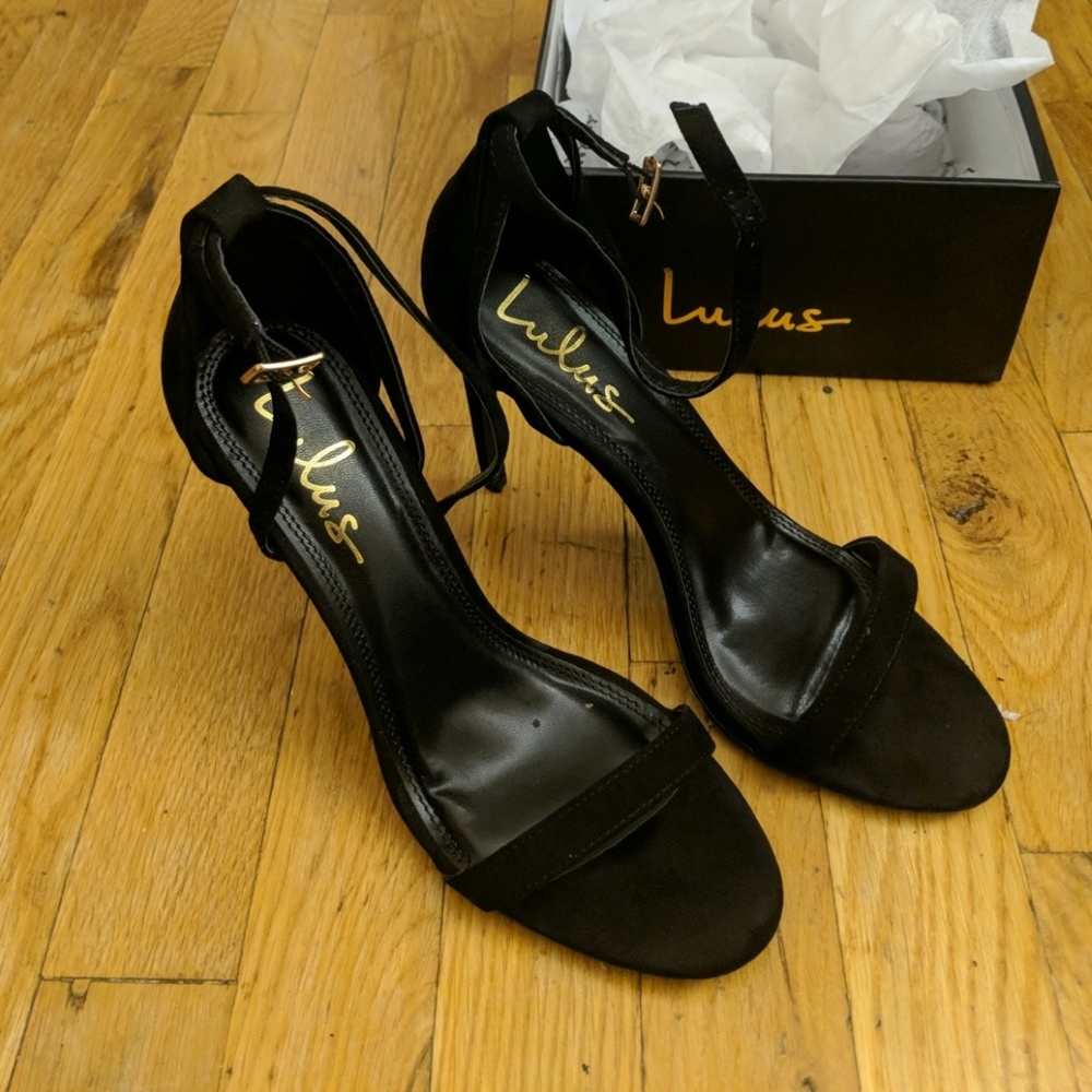 Lulus Silo black strappy heels - 8